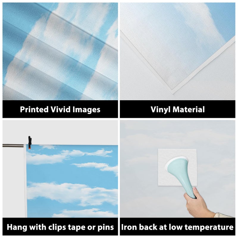 AOFOTO 3x5ft Blue Sky Backdrops White Clouds Photo Shoot Background Photography Studio Props Digital Video Drop Baby Infant Kid Newborn Toddler Artistic Portrait - Image 5